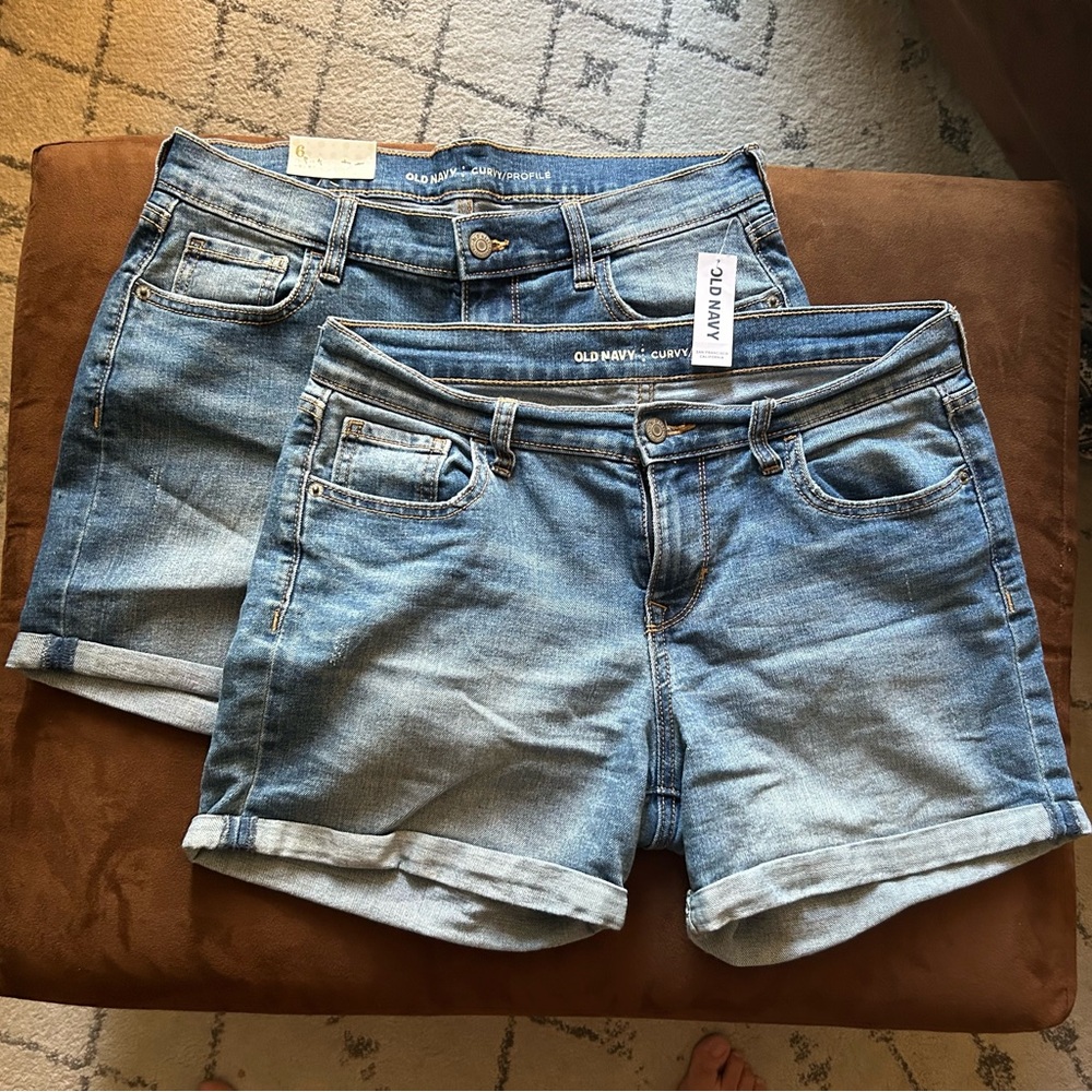 Set of 2: Old Navy Curvy Fit Denim Shorts, Size 6